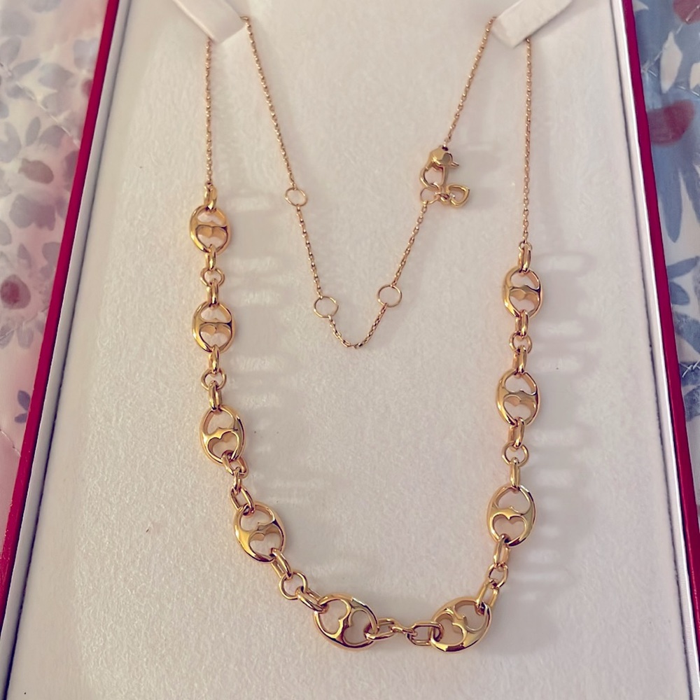 Kate Spade Goldtone Heart Necklace 17”-20”.